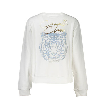 Cavalli Class Bianco Cotton Women Sweatshirt