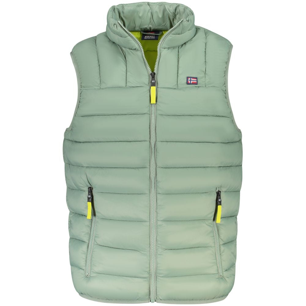 Front view with bag zipped and handles upright.