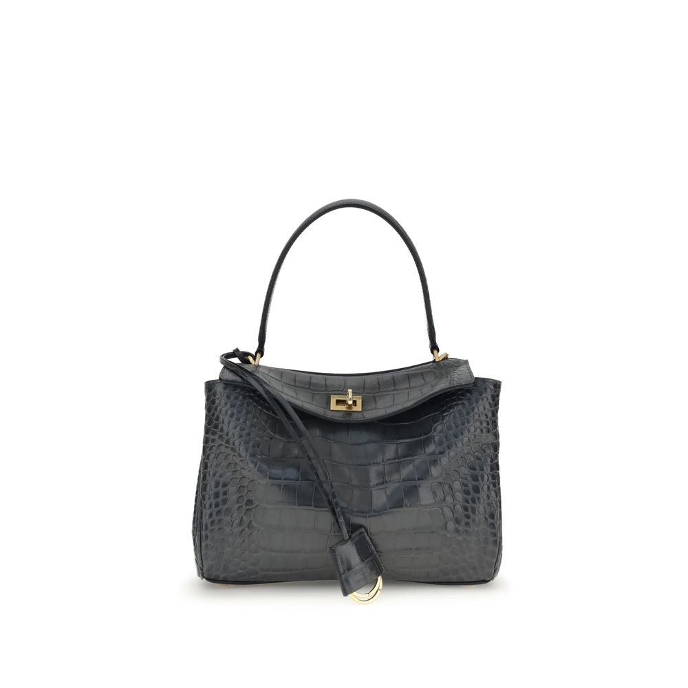 Front view with bag zipped and handles upright.