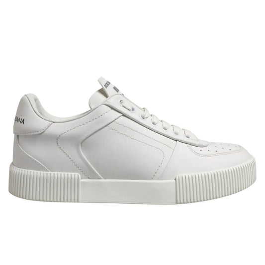 Dolce & Gabbana White Miami Leather Low Top Men Sneakers Shoes MV7788-40