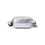 Dsquared² Silver Paillettes and Leather Clutch Bag