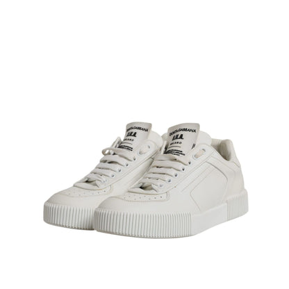 Dolce & Gabbana White Miami Leather Low Top Sneakers Shoes