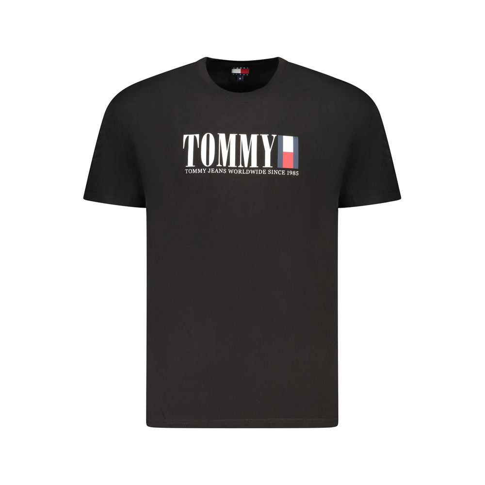Tommy Hilfiger Black Cotton Men T-Shirt TO-39467-S