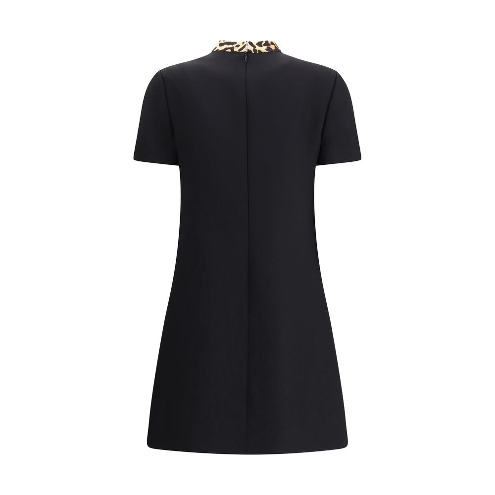 Valentino Black Fleece Wool Casual Dress