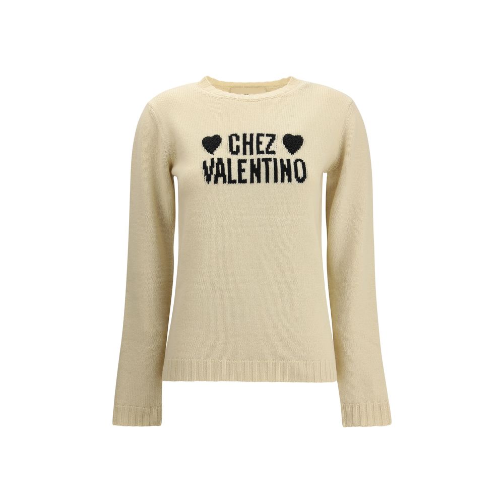 Valentino Cream Fleece Wool Sweatshirt
