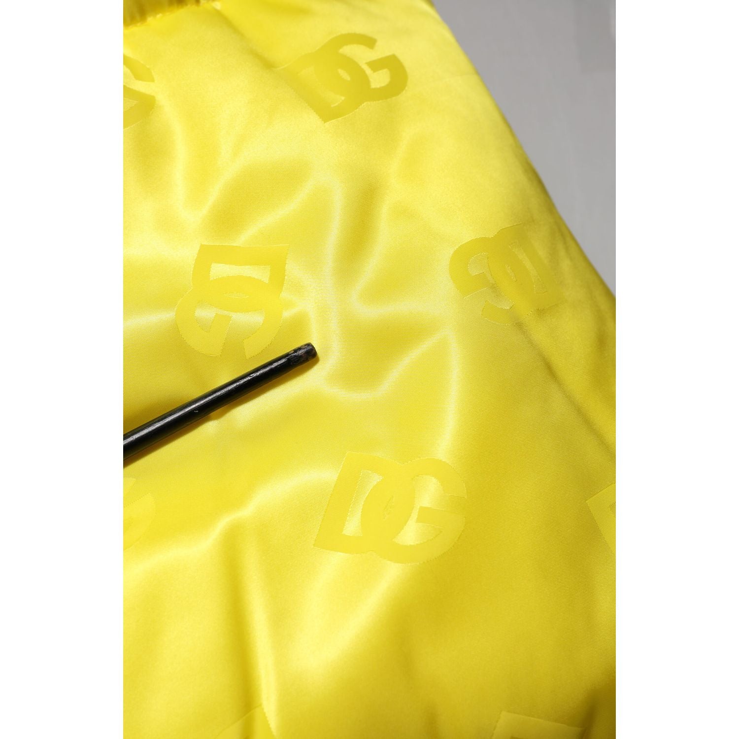 Dolce & Gabbana Yellow Nylon Logo Puffer Bomber Men Jacket