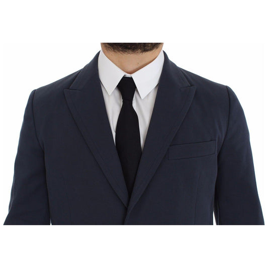 Dolce & Gabbana Elegant Blue Cotton Stretch Blazer Jacket Dolce & Gabbana Dark Slate Gray