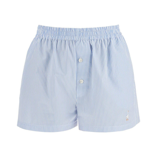 Moschino light blue striped elegant and refined women's cotton pants Trousers Moschino Light Gray