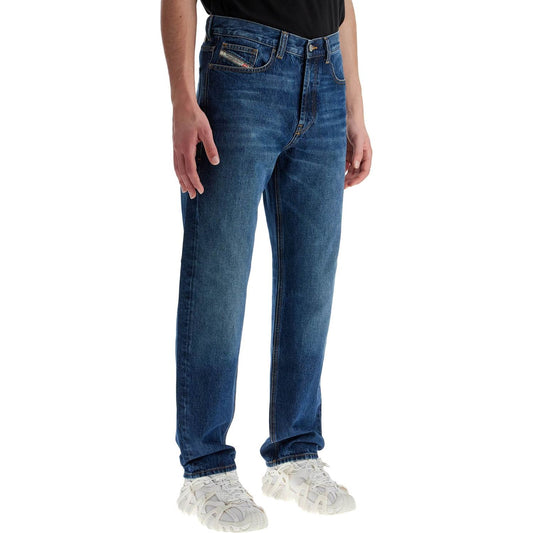 Diesel blue denim straight leg cotton jeans with contrast stitching Jeans Diesel Dark Slate Gray