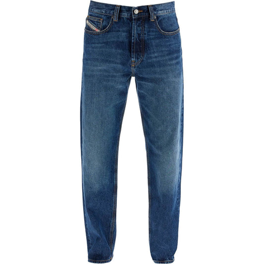 Diesel blue denim straight leg cotton jeans with contrast stitching Jeans Diesel Dark Slate Gray