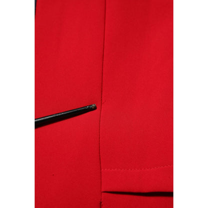 Armani Exchange Red Above Knee Long Sleeves Sheath Dress