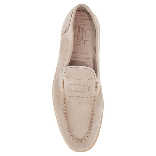 John Lobb men's suede lace-up shoes in sand with flexible sole Lace-ups John Lobb Tan