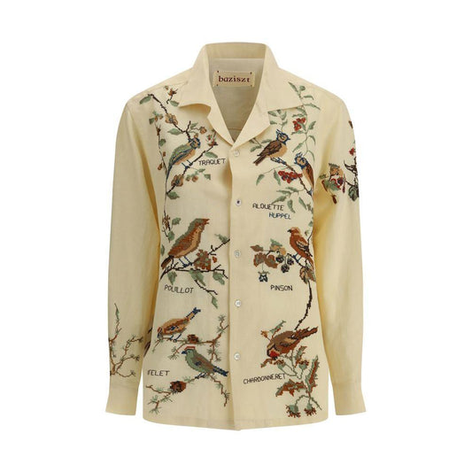 Baziszt Baziszt Avian Shirt 1728,72470364320,Baziszt,Clothing,New with tags,S,Shirts - Women - Clothing,Women,Women - Clothing,Yellow BA-AV153SHBEIGE-S