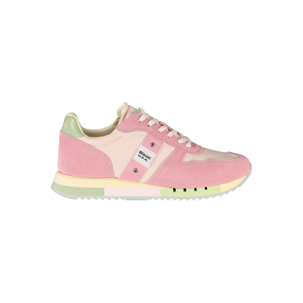 Blauer Rosa Polyurethane Women Sneaker