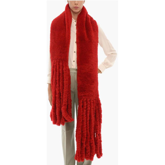 Bottega Veneta Bottega Veneta Fringed Shearling Scarf BOP542749GD 1728,74866327712,Accessories,Bottega Veneta,New with tags,Red,Scarves - Women - Accessories,Women,Women - Accessories
