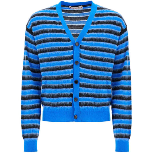 Marni striped wool and mohair cardigan
