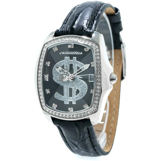 Chronotech Chronotech Black Leather Watch CHCT7896LS103AC 1728,Black,Chronotech,New with tags,Watches for Women - Watches,Women