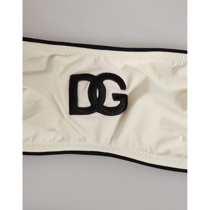 Dolce & Gabbana Beige Logo Swimsuit 2 Piece Top Bottom Swimwear