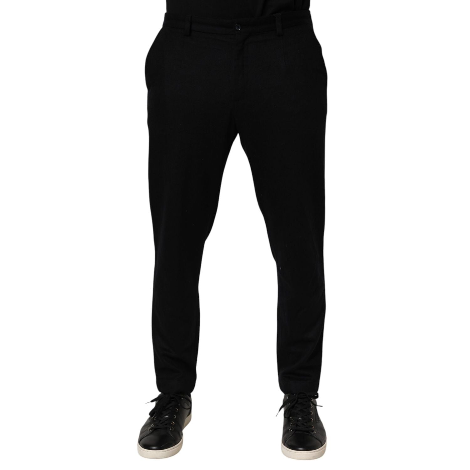 Dolce & Gabbana Black Cashmere Dress Formal Men Trouser Pants