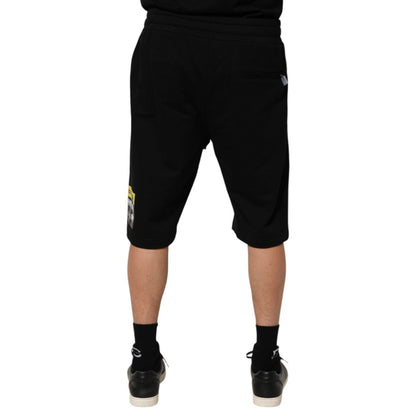 Dolce & Gabbana Black Cotton Mid Waist Casual Bermuda Short