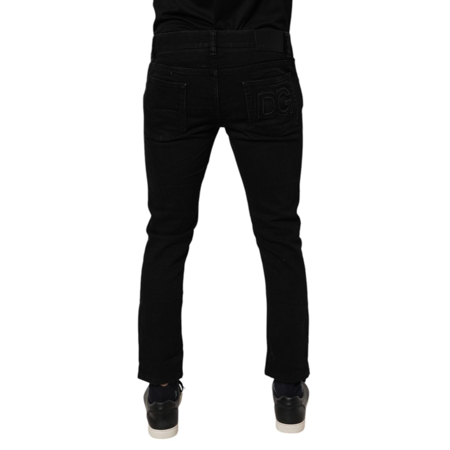 Dolce & Gabbana Black Cotton Skinny Jeans Men Trouser Pants