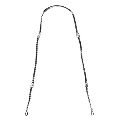 Dolce & Gabbana Black Leather DG Logo Chain Bag Shoulder Strap