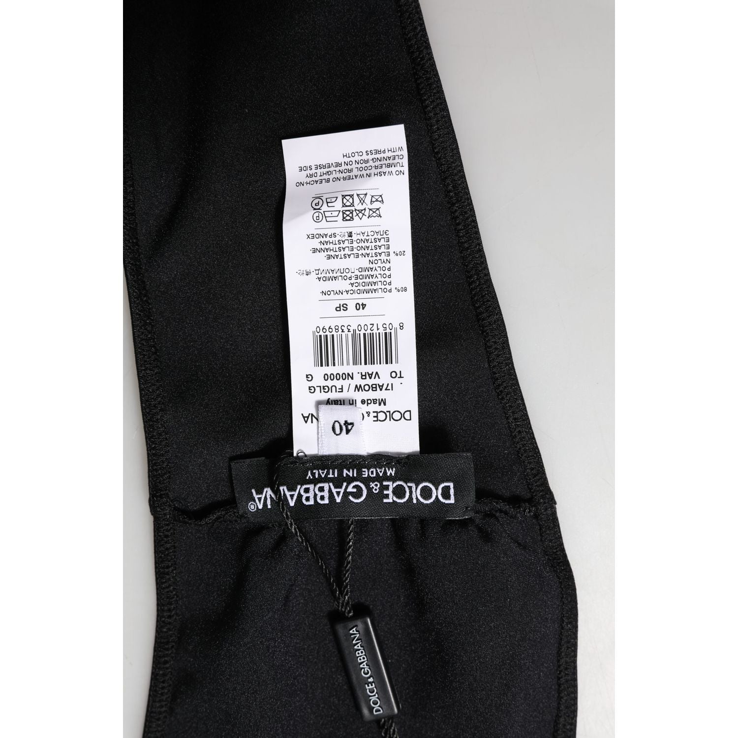 Dolce & Gabbana Black Nylon Blend Bandeau Strapless Tube  Top