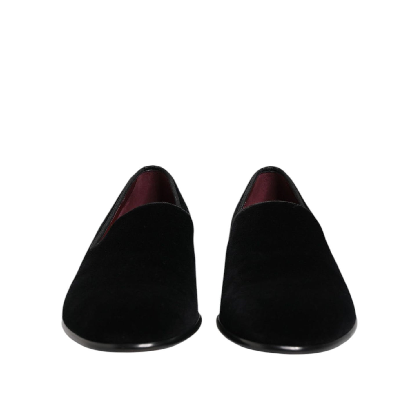 Dolce & Gabbana Black Velvet Slip On Men Loafers Formal Shoes