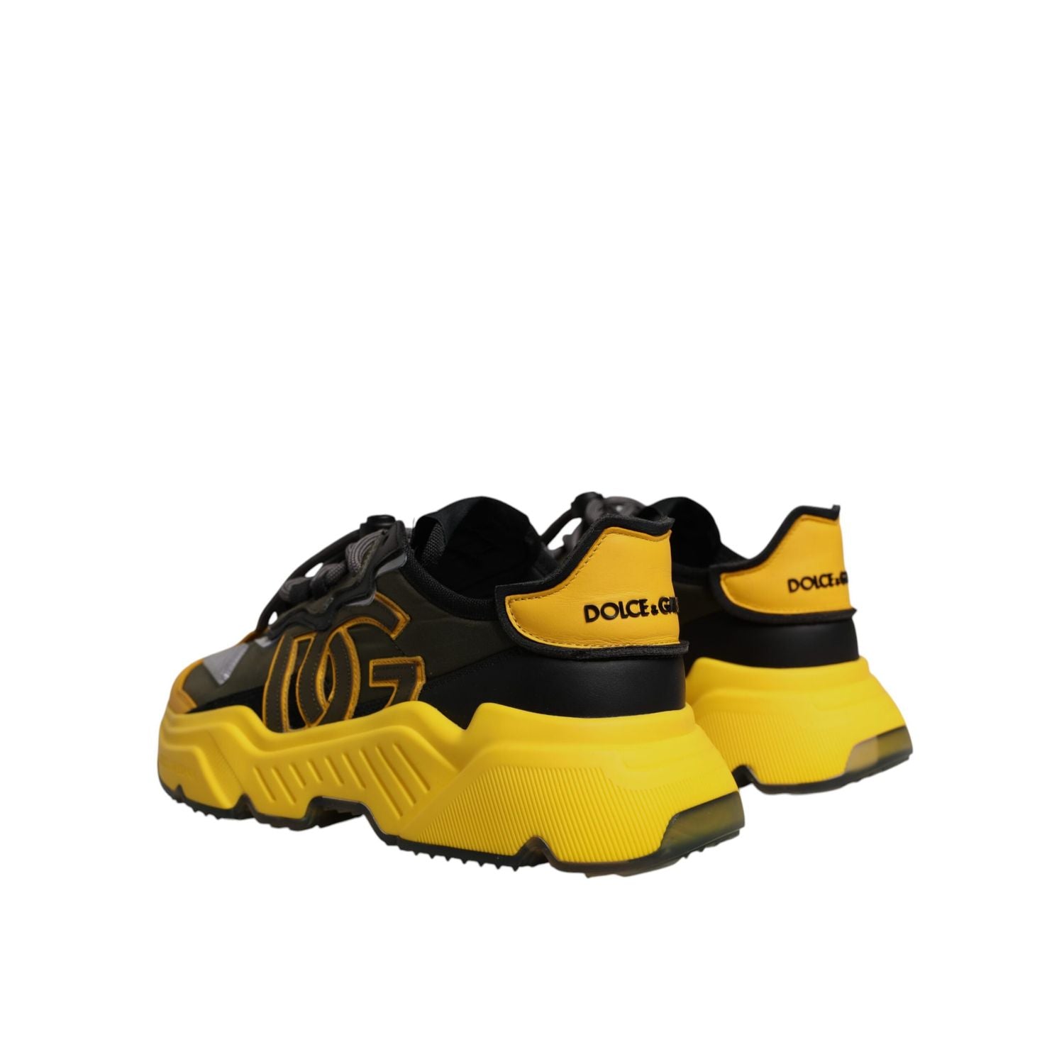 Dolce & Gabbana Black Yellow Daymaster Low Top Sneakers  Shoes