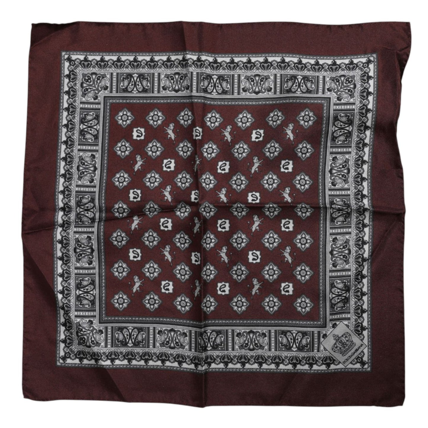 Dolce & Gabbana Bordeaux Bandana Silk Square Handkerchief Scarf