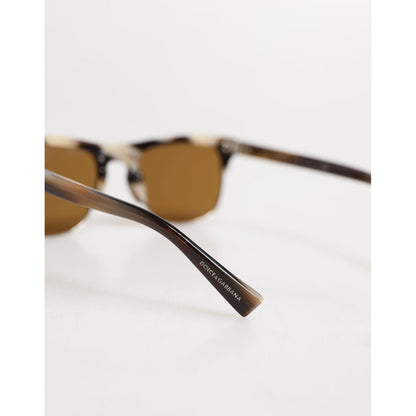 Dolce & Gabbana Brown Striped Acetate Square DG4305 Eyewear Sunglasses