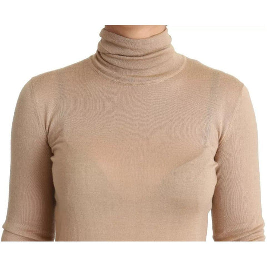 Dolce & Gabbana Dolce & Gabbana Beige Cashmere Silk Turtleneck Pullover Sweater TSH5695-36 1728,67345645728,Beige,Dolce & Gabbana,IT36 | XS,Material: 70% Cashmere 30% Silk,Preowned / Defect,Sweaters - Women - Clothing,Women