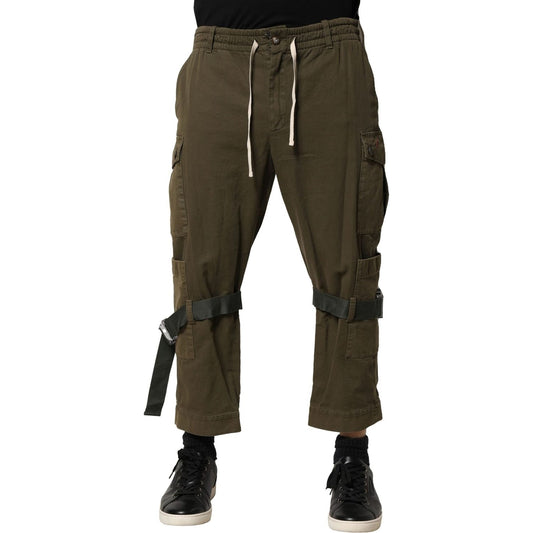 Dolce & Gabbana Dolce & Gabbana Brown Cotton Cargo Drawstring Pants PAN76454-48 1728,67345645728,Brown,Dolce & Gabbana,IT48 | M,Jeans & Pants - Men - Clothing,Material: 99% Cotton 1% Elastane,Men,New with tags