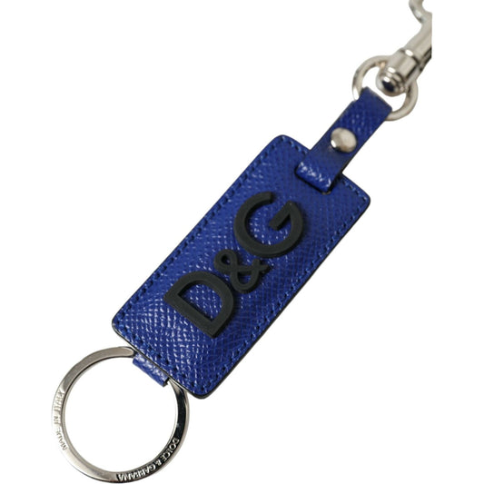 Dolce & Gabbana Dolce & Gabbana Elegant Blue Trifold Calf Leather Key Holder SMY101346 Blue,Dolce & Gabbana,Keychains - Women - Accessories,Material: 100% Calf Leather,New with tags,Women