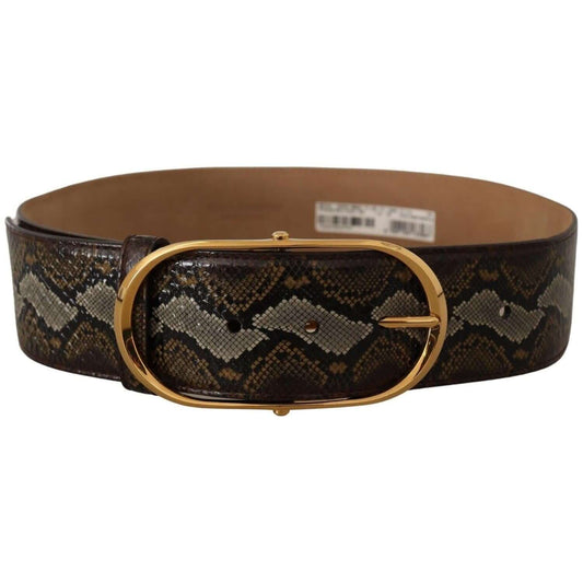 Dolce & Gabbana Dolce & Gabbana Elegant Gold Oval Buckle Leather Belt BEL8360 - 80 1728,67345645728,80 cm / 32 Inches,Belts - Women - Accessories,Brown,Dolce & Gabbana,Material: 100% Leather,New with tags,Women