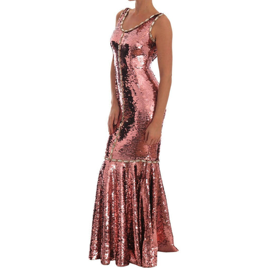 Dolce & Gabbana Dolce & Gabbana Enchanted Sicily Fairy Tale Sequined Gown DR1407-40 1728,67345645728,Dolce & Gabbana,Dresses - Women - Clothing,IT40|S,Material: 100% Polyester,New with tags,Pink,Women