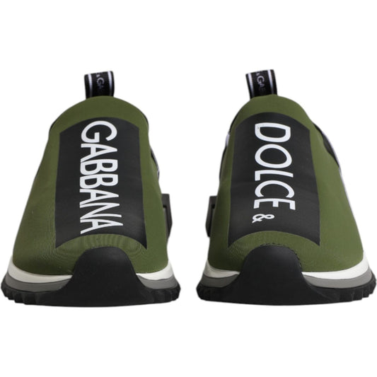 Dolce & Gabbana Dolce & Gabbana Green Black Slip On Sorrento Sneakers Shoes MV7300-39.5 1728,67345645728,Dolce & Gabbana,EU39.5/US6.5,EU41.5/US8.5,Green,Material: 50% Nylon 20% Elastane 15% Leather 15% PU 15% Viscose,Men,Men - Shoes,New with tags,Shoes,Sn