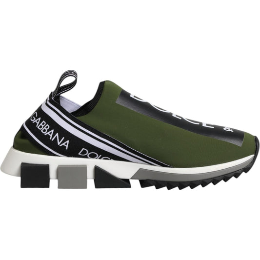 Dolce & Gabbana Dolce & Gabbana Green Black Slip On Sorrento Sneakers Shoes MV7300-39.5 1728,67345645728,Dolce & Gabbana,EU39.5/US6.5,EU41.5/US8.5,Green,Material: 50% Nylon 20% Elastane 15% Leather 15% PU 15% Viscose,Men,Men - Shoes,New with tags,Shoes,Sn