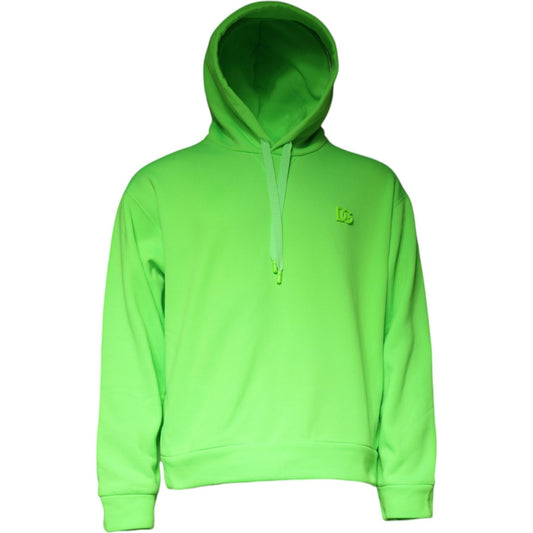 Dolce & Gabbana Dolce & Gabbana Green Logo Hooded Pullover Sweatshirt Sweater TSH87005-46 1728,67345645728,Dolce & Gabbana,Green,IT46 | S,IT58 | 3XL,Material: 100% Polyester,Men,Preowned / Defect,Sweaters - Men - Clothing