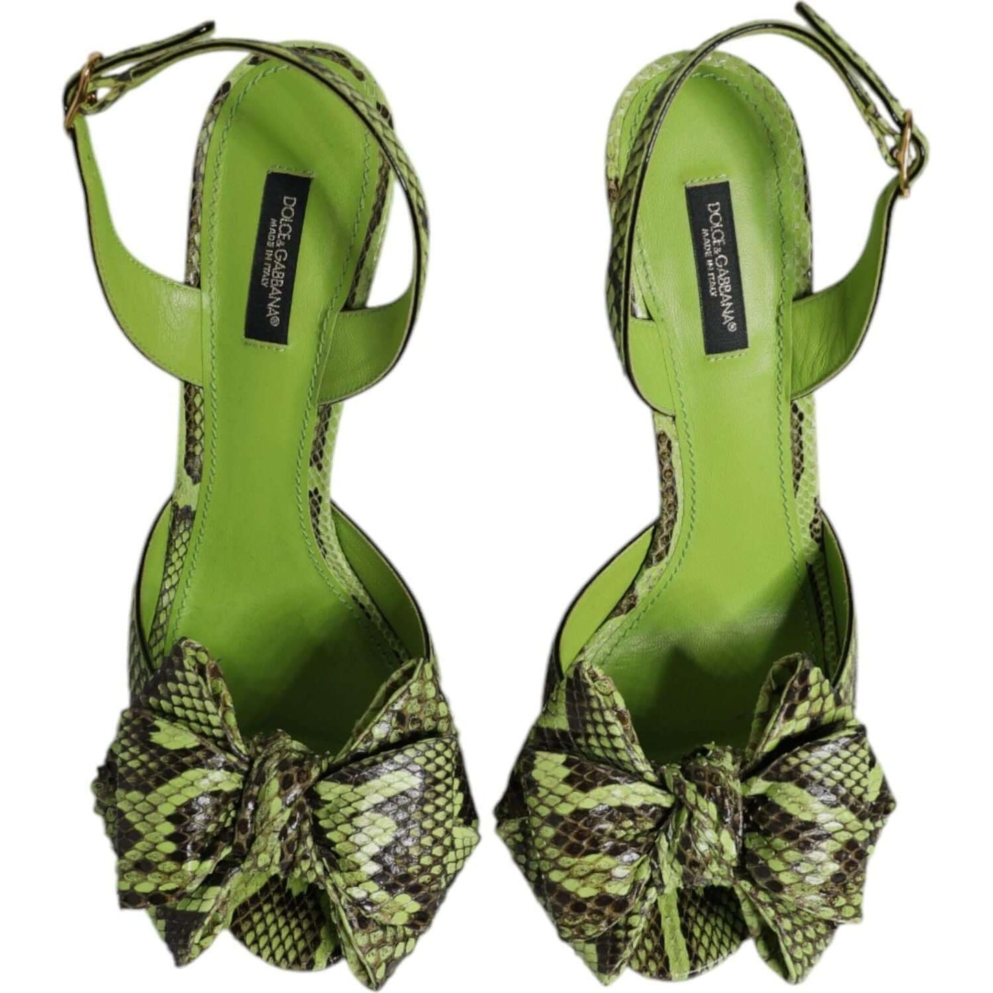Dolce & Gabbana Dolce & Gabbana Green Python Leather Heels Sandals Shoes LA12554-35.5 1728,67345645728,Dolce & Gabbana,EU35.5/US5,EU35/US4.5,EU36.5/US6,EU36/US6,EU37.5/US7,EU38.5/US8,EU38/US7.5,EU39.5/US9,EU40/US9.5,Green,Material: 90% Molurus Python 4% C