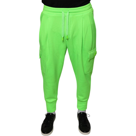 Dolce & Gabbana Dolce & Gabbana Neon Green Polyester Cargo Jogger Sweatpants Pants PAN75598-44 1728,67345645728,Dolce & Gabbana,Green,IT44 | XS,Jeans & Pants - Men - Clothing,Material: 100% Polyester,Men,Preowned / Defect