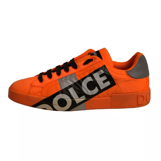 Dolce & Gabbana Dolce & Gabbana Orange Portofino Logo Tape Men Sneakers Shoes MV6852-45 1728,67345645728,Dolce & Gabbana,EU45/US12,Material: 89% Polyester 11% Calf Leather,Men,Orange,Preowned / Defect,Sneakers - Men - Shoes