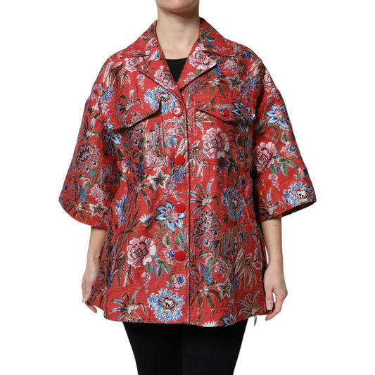 Dolce & Gabbana Dolce & Gabbana Red Floral Jacquard Button Down Coat Jacket JKT41384-38 1728,67345645728,Dolce & Gabbana,IT38 | XS,IT40|S,IT42|M,IT44 | L,Jackets & Coats - Women - Clothing,Material: 70% Polyester 22% Cotton 5% Nylon 3% Polyester Film Fibe