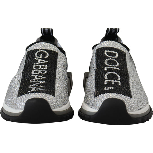 Dolce & Gabbana Dolce & Gabbana Sparkling Silver Rhinestone Sneakers LA10188-37.5 1728,67345645728,Dolce & Gabbana,EU37.5/US7,EU37/US6.5,New with tags,Silver,Sneakers - Women - Shoes,Women