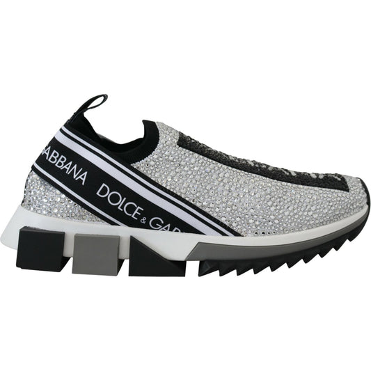 Dolce & Gabbana Dolce & Gabbana Sparkling Silver Rhinestone Sneakers LA10188-37.5 1728,67345645728,Dolce & Gabbana,EU37.5/US7,EU37/US6.5,New with tags,Silver,Sneakers - Women - Shoes,Women