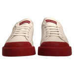 Dolce & Gabbana-Dolce & Gabbana White Leather Logo Portofino Sneakers Shoes-1728,67345645728,Dolce & Gabbana,EU 42 | US 9,Material: 100% Calf Leather,Men,Men - Shoes,New with tags,Shoes,Sneakers - Men - Shoes,White and Red-MV6886-42