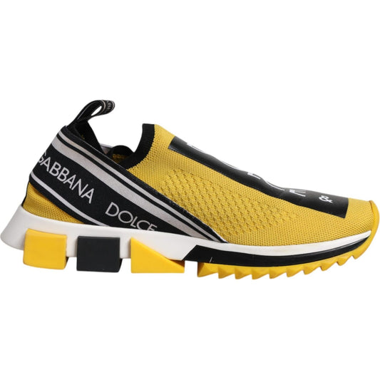 Dolce & Gabbana Dolce & Gabbana Yellow Black Slip On Sorrento Sneaker Shoes MV6627-40.5 1728,67345645728,Dolce & Gabbana,EU40.5/US7.5,Material: 65% Polyester 15% Viscose 10% Nylon 10% Elastane,Men,Men - Shoes,New with tags,Shoes,Sneakers - Men - Shoes,Yel
