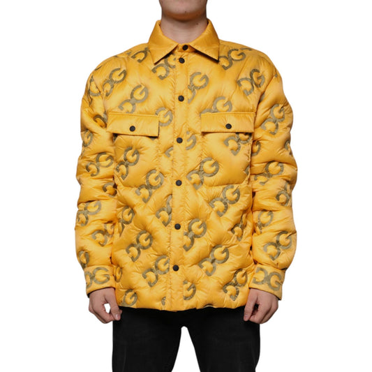 Dolce & Gabbana Dolce & Gabbana Yellow Logo Padded Buttoned Blouson Jacket JKT41270-52 1728,67345645728,Dolce & Gabbana,IT52 | XL,Jackets - Men - Clothing,Material: 100% Nylon,Men,New with tags,Yellow