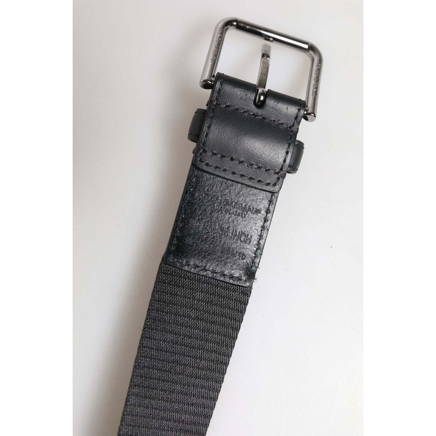 Dolce & Gabbana Green Black Polyester DG Logo Buckle Belt