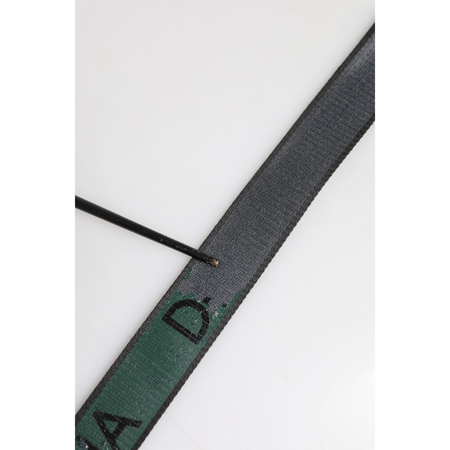 Dolce & Gabbana Green Black Polyester DG Logo Buckle Belt